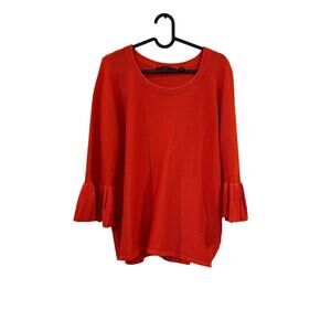 Orange and red knitted sweater